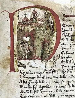 Rukopis písně Válka s Attilou z roku 1358 (Modena, knihovna Estense)