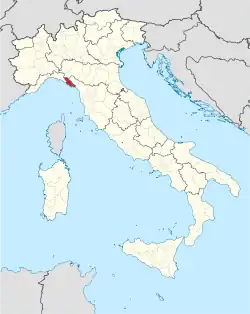 Provincie La Spezia na mapě Itálie