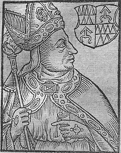 Lacek z Kravař podle Paprockého Zrcadla slavného markrabství moravského z roku 1593.