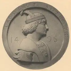 Podobizna Ladislava z Boskovic na zdi zámku v Moravské Třebové (detail, 1927)