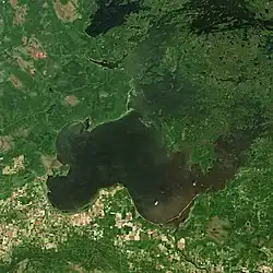 Jezero ze satelitu Sentinel-2 (2018)