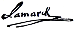 Jean-Baptiste Lamarck – podpis