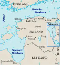 Čudsko-pskovské jezero na mapě