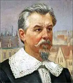 Robert Langs, stavitel, Olejomalba Josefa Reinera – výřez, okolo 1900