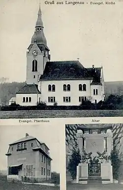 Evangelický kostel v Prostředním Lánově, zbořen 1982