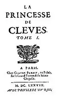 Dílo 'La Princesse de Clèves' (1678)