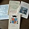 Z bibliofilských tisků Jana Lebedy (tištěny na ručním lisu Aloise Chvály, na obálkách kresby Arnošta Hrabala, Jaroslava Vodrážky a znak Jana Lebedy od Zdenka M. Zengera)
