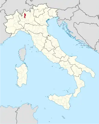 Provincie Lecco na mapě Itálie