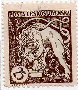 Legionářská známka se lvem trhajícím okovy (1919)