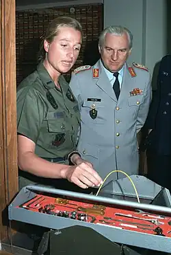 Leopold Chalupa na americké Letecké základně Langley v roce 1986