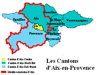 Kanton Aix-en-Provence-Nord-Est (zeleně)
