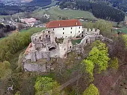 Letecký pohled od východu