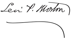 Levi P. Morton, podpis