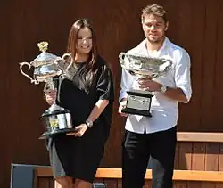 Li Na a Stan Wawrinka vítězové dvouher v roce 2014