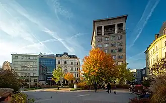 Liberec Soukenné náměstí a palác Nisa