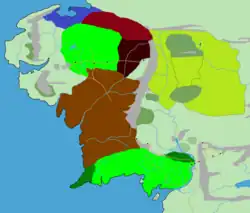 Rasy lidí Středozemě ve Druhém věku - lidé Gwaithuirim hnědě.