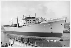 Loď Lidice během výstavby v Turku (1954)