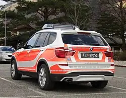 Auto obecní policie v Triesenu, běžná SPZ