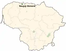 (litevsky) Naujoji Akmenė na mapě