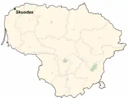 Skuodas na mapě