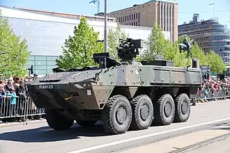 Patria AMV během finské vojenské přehlídky