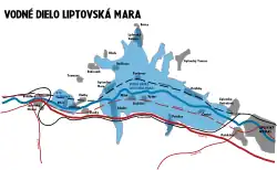 Vodní nádrž Bešeňová a přehrada Liptovská Mara