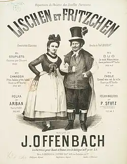 Lízinka a Fricek, titulní list partitury s obrazem Zulmy Bouffar a Désirého