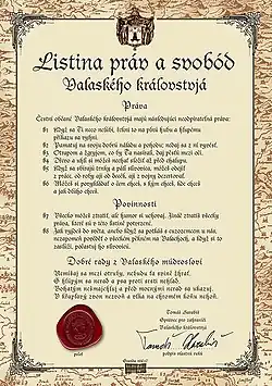 Listina vznikla na jaře v roce 1997 a jejím autorem je Tomáš Harabiš. Práva, povinnosti a dobré rady v listině uvedené pochází z valašské lidové moudrosti a tvořivosti.