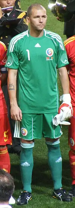 Bogdan Lobonț v dresu rumunské reprezentace v roce 2010