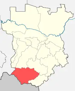 Poloha okresu na mapě Čečenska