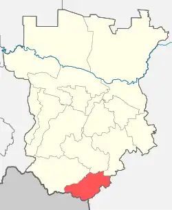 Poloha okresu na mapě Čečenska