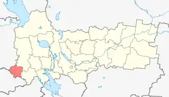 Čagodoščenský rajón na mapě Vologdské oblasti