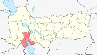 Čerepovecký rajón na mapě Vologdské oblasti