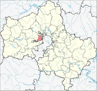 Krasnogorský rajón na mapě Moskevské oblasti