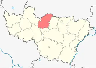 Suzdalský rajón na mapě Vladimirské oblasti