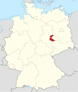 Poloha zemského okresu na mapě Německa