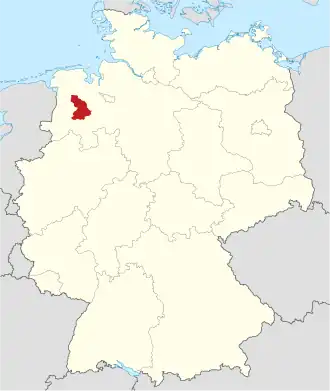 Poloha zemského okresu na mapě Německa