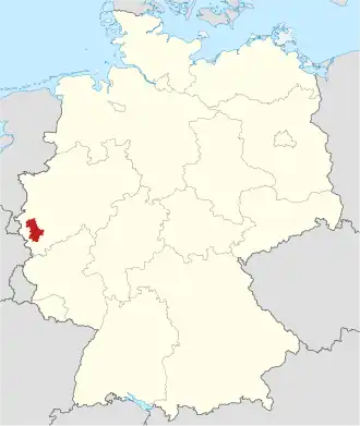 Poloha zemského okresu na mapě Německa