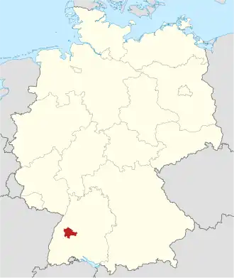 Poloha zemského okresu na mapě Německa