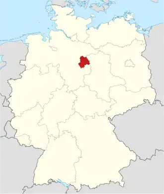 Poloha zemského okresu na mapě Německa