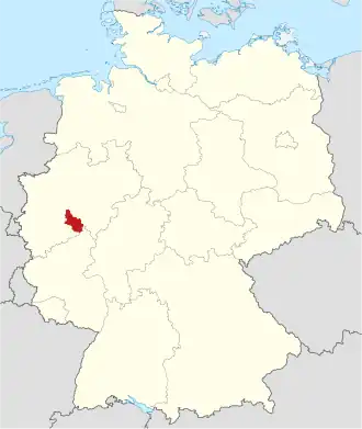 Poloha zemského okresu na mapě Německa