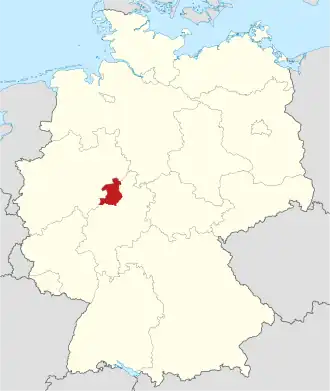 Poloha zemského okresu na mapě Německa