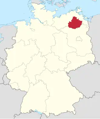 Poloha zemského okresu na mapě Německa