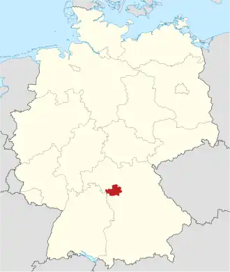 Poloha zemského okresu na mapě Německa