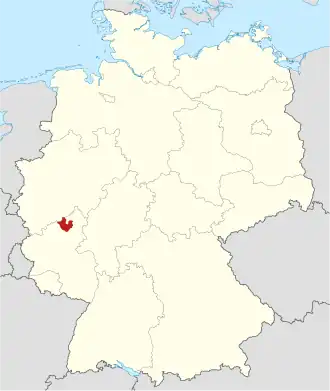 Poloha zemského okresu na mapě Německa