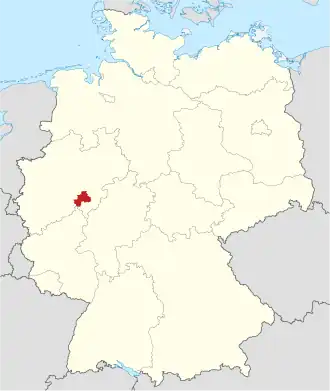 Poloha zemského okresu na mapě Německa