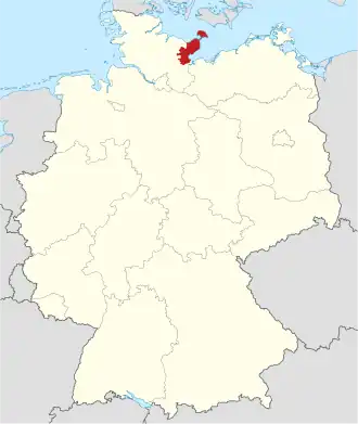 Poloha zemského okresu na mapě Německa