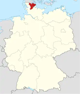 Poloha zemského okresu na mapě Německa