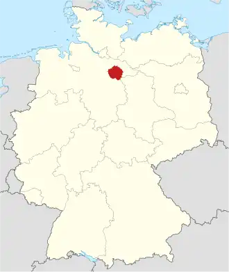 Poloha zemského okresu na mapě Německa