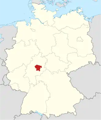 Poloha zemského okresu na mapě Německa